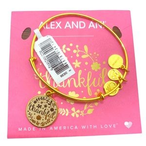 NWT, Never Worn Alex and Ani “Thankful” Bracelet. Gold. One Size Fits All.